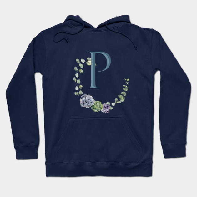 Monogram Botanical Flower P Hoodie by BIBLIOTEECA